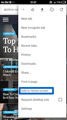 Create Home Screen Shortcuts For Your Favorite Websites screenshot 2